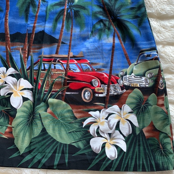 Shannon Marie square neckline Hawaiian mini dress L - Picture 10 of 12